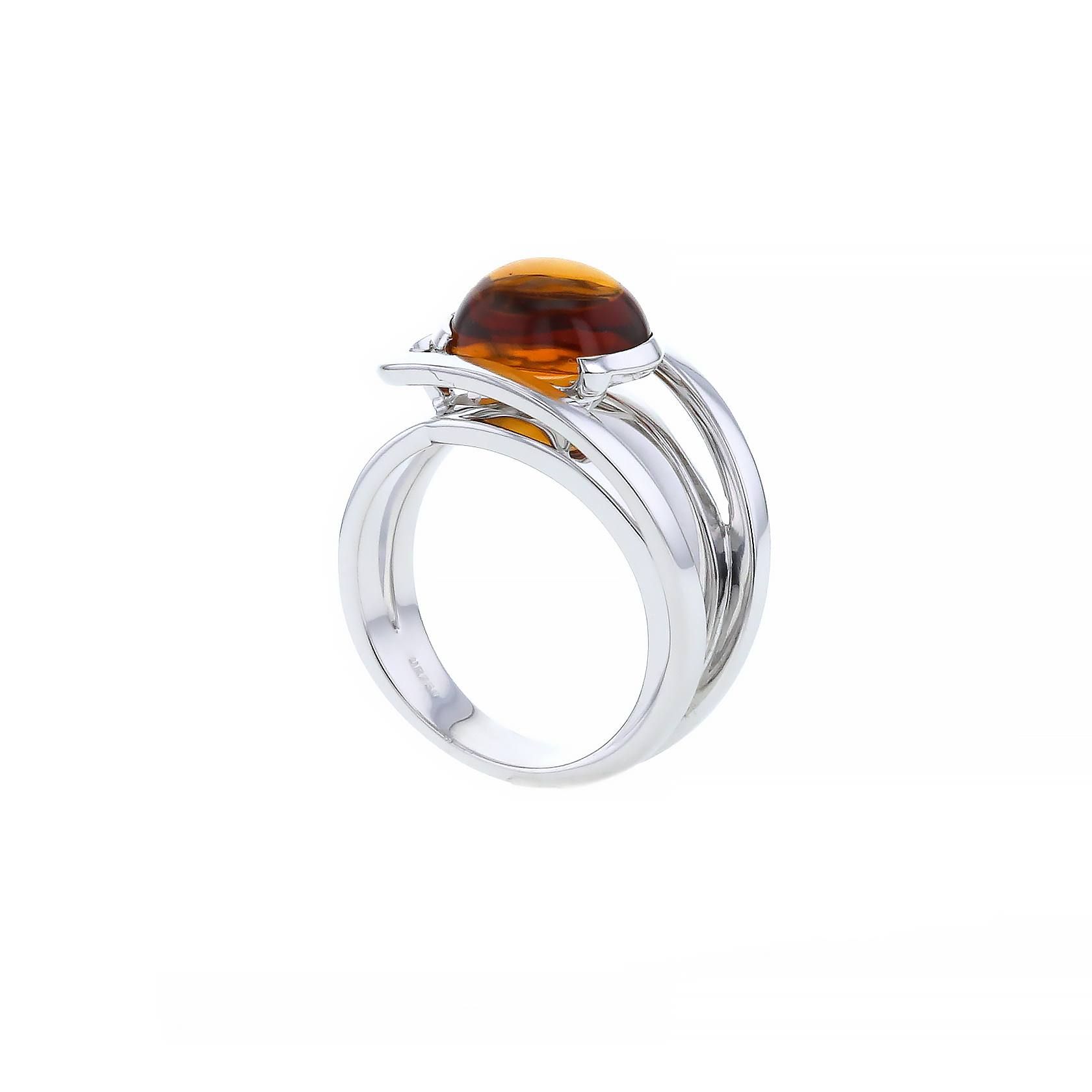 Anello Fred in oro bianco e quarzo citrino - Detail D2
