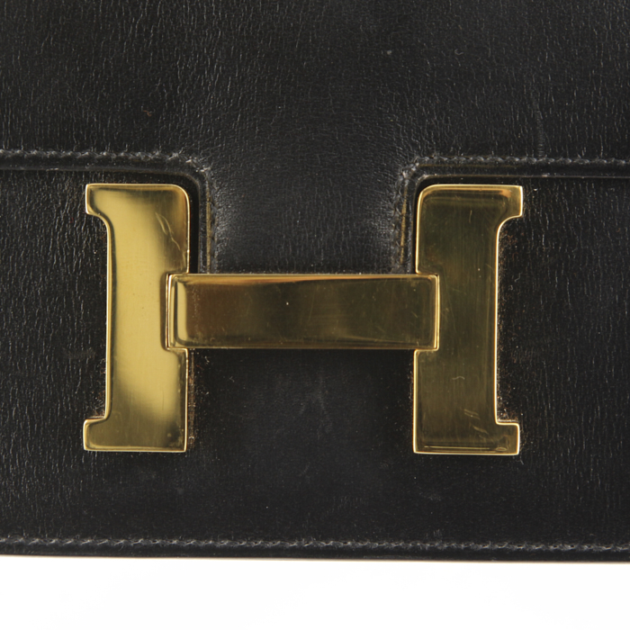 Borsa Hermes Constance modello piccolo in pelle box nera - Detail D5