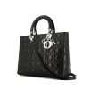 Dior Lady Dior large model handbag in black leather cannage - 00pp thumbnail