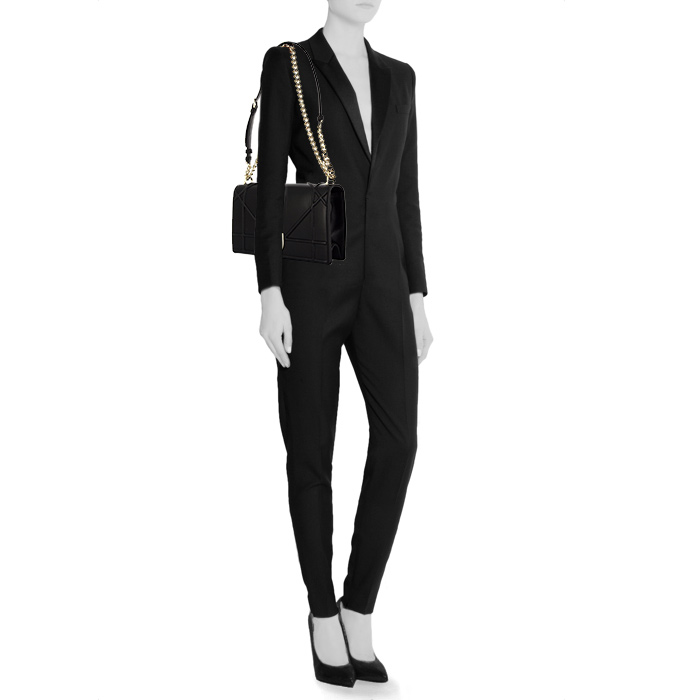 Dior Diorama handbag in black leather - Detail D1