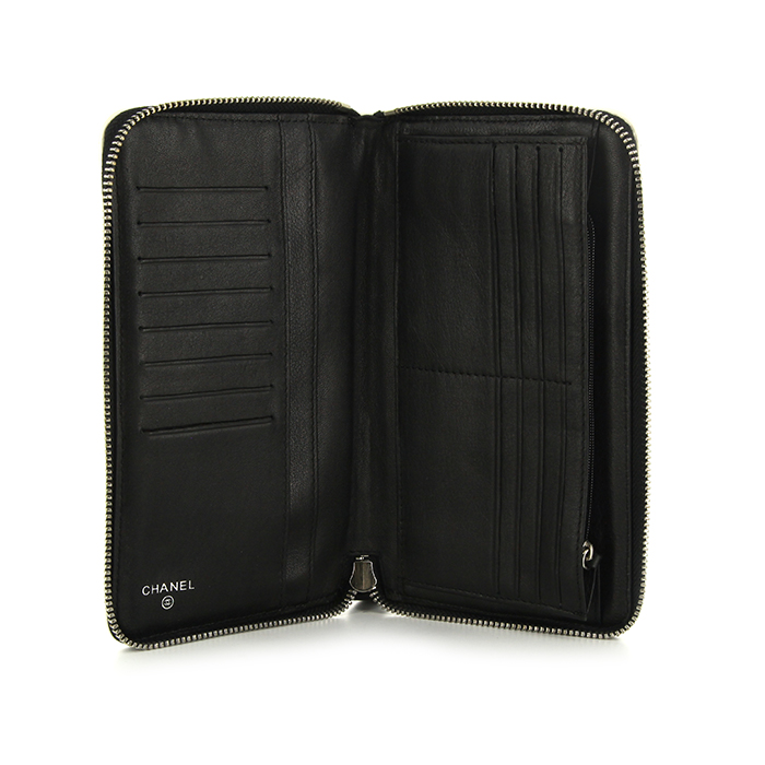 Chanel 2.55 wallet in black and white leather - Detail D2