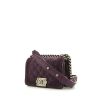 Chanel Mini Boy handbag in purple quilted velvet - 00pp thumbnail