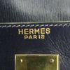 Hermes Kelly 32 cm handbag in blue box leather and beige canvas - Detail D3 thumbnail