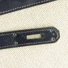 Borsa Hermes Kelly 32 cm in pelle box blu e tela beige - Detail D4 thumbnail