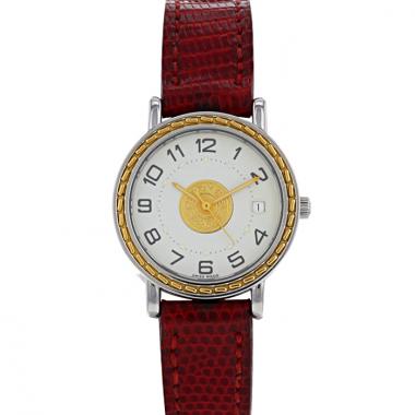 Reloj Hermes Sellier - wristwatch de oro y acero Circa  1990