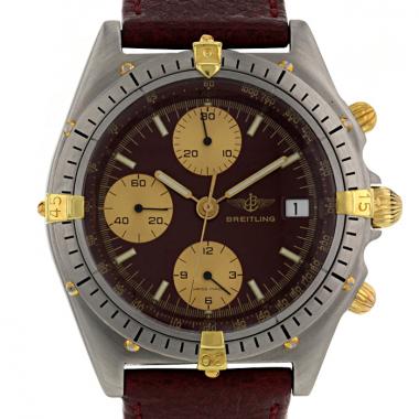 Montre Breitling Chronomat en plaqué or et acier Ref :  81950 Vers  1990