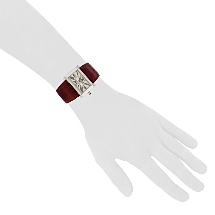 Cartier Tank Divan watch in stainless steel Circa  2000 - Detail D1