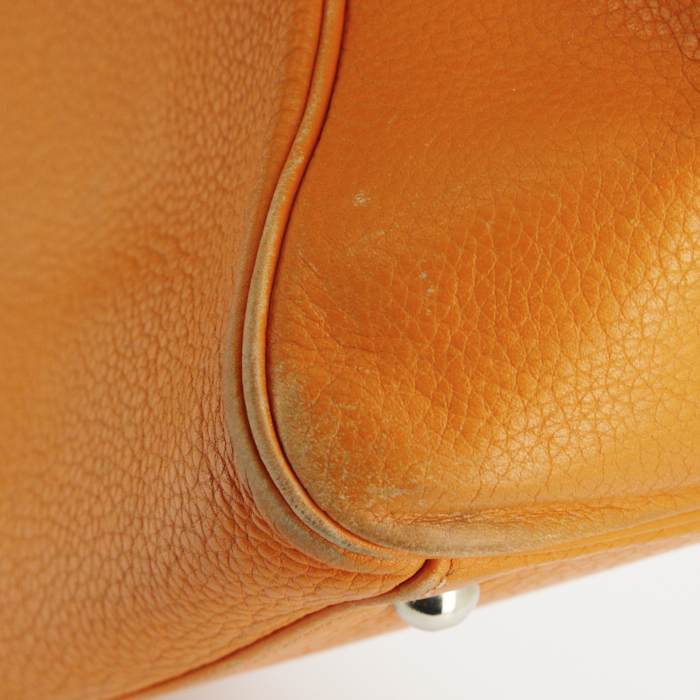 Hermes Paris-Bombay handbag in orange togo leather - Detail D5