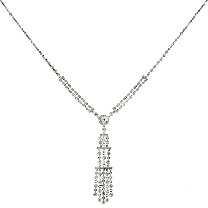 Collana Vintage in oro bianco e diamanti