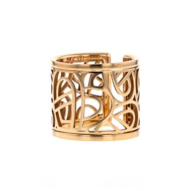 Open Poiray Coeur Fil ring in pink gold
