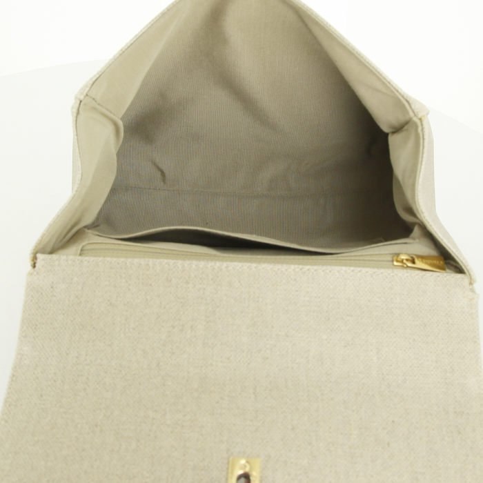 Bolso de mano Chanel Vintage en lona beige - Detail D2