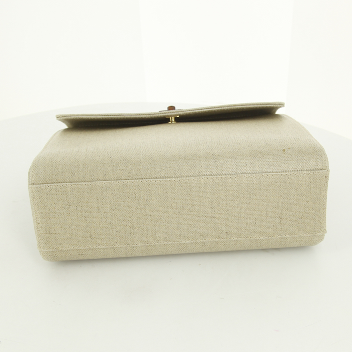 Chanel Vintage handbag in beige canvas - Detail D4