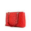 Chanel Grand Shopping shopping bag in red grained leather - 00pp thumbnail