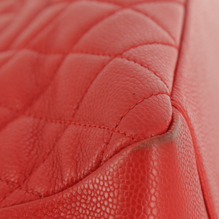 Bolso Cabás Chanel Grand Shopping en cuero granulado rojo - Detail D5