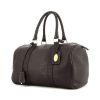 Fendi Selleria bag worn on the shoulder or carried in the hand in dark brown grained leather - 00pp thumbnail