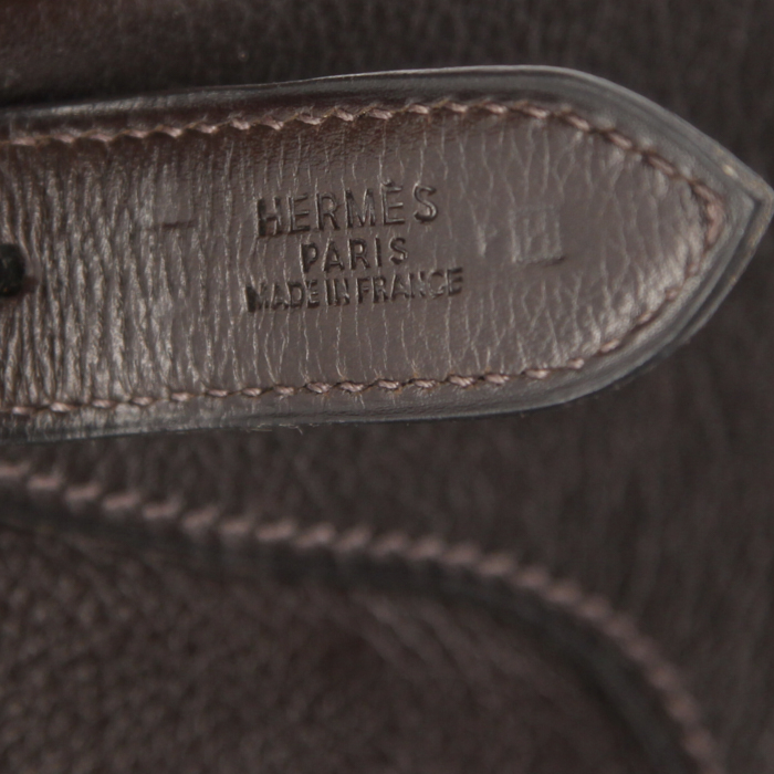 Sac à main Hermes Trim en cuir marron - Detail D3