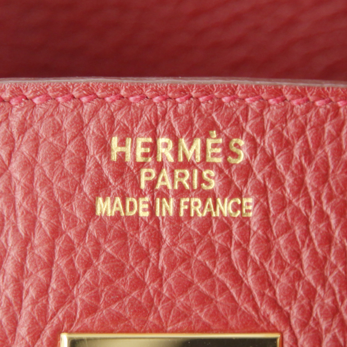 Borsa Hermes Birkin 35 cm in pelle togo rosso Braise - Detail D3