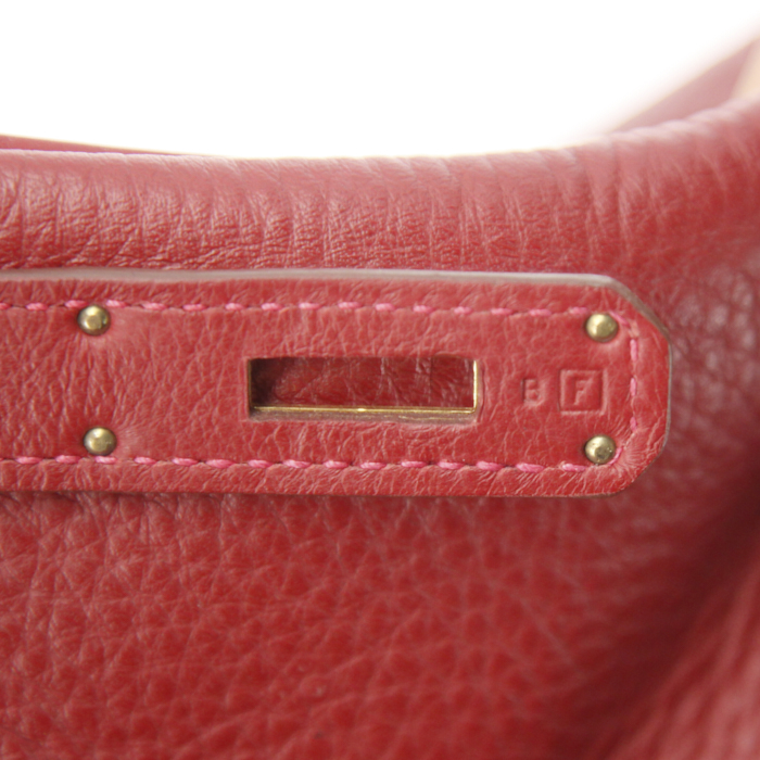 Sac à main Hermes Birkin 35 cm en cuir togo rouge Braise - Detail D4