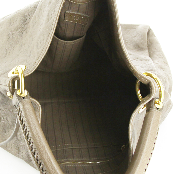 Louis Vuitton Artsy medium model handbag in taupe empreinte monogram leather - Detail D2