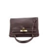 Hermes Kelly 28 cm handbag in brown box leather - 360 Front thumbnail