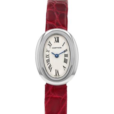 Montre Cartier Mini Baignoire mini  en or blanc Ref: Cartier - 2369  Vers 1990