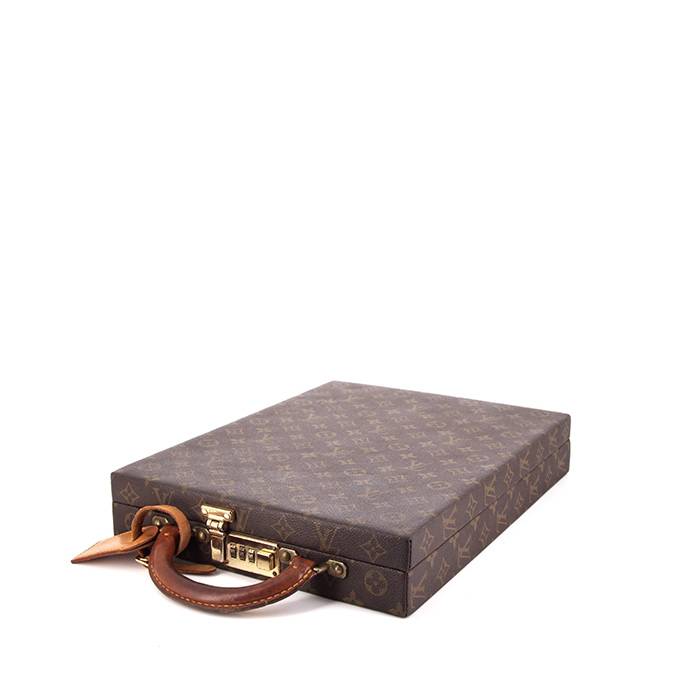Louis Vuitton briefcase in monogram canvas and natural leather