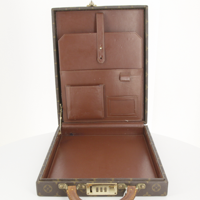 Malette Louis Vuitton en toile monogram et cuir naturel - Detail D2