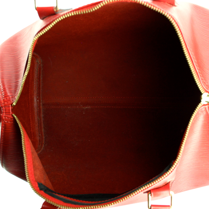 Louis Vuitton Speedy 35 handbag in red epi leather - Detail D2