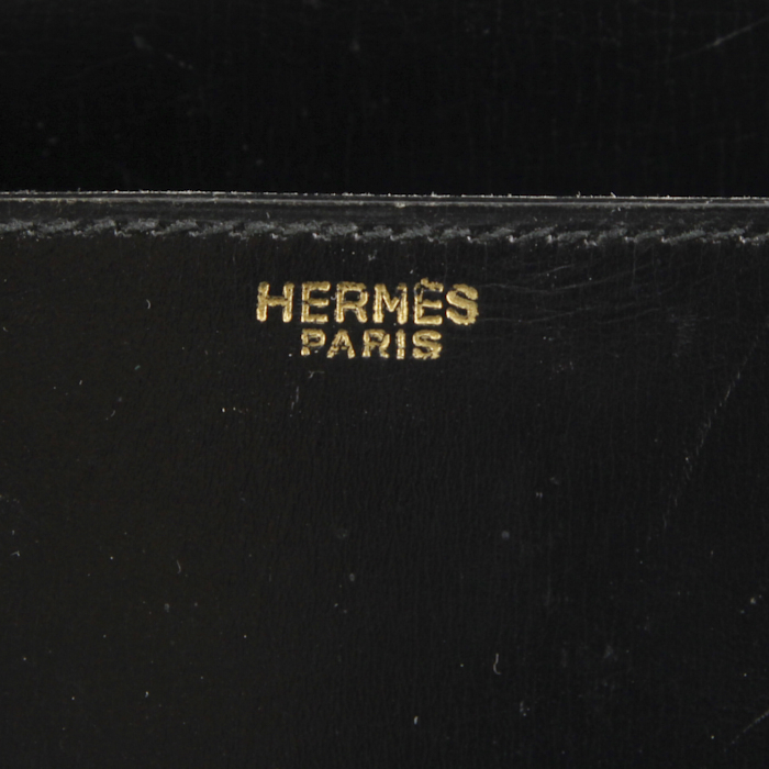 Borsa Hermes Drag in pelle box nera - Detail D3