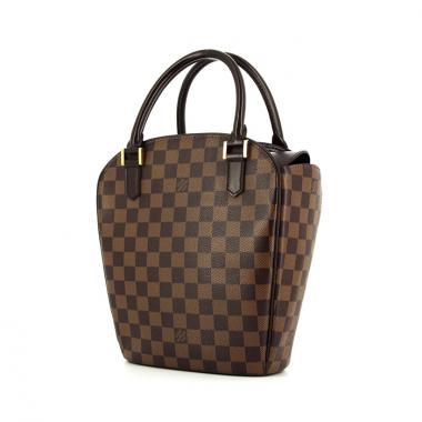 Borsa Louis Vuitton Sarria in tela a scacchi e pelle marrone