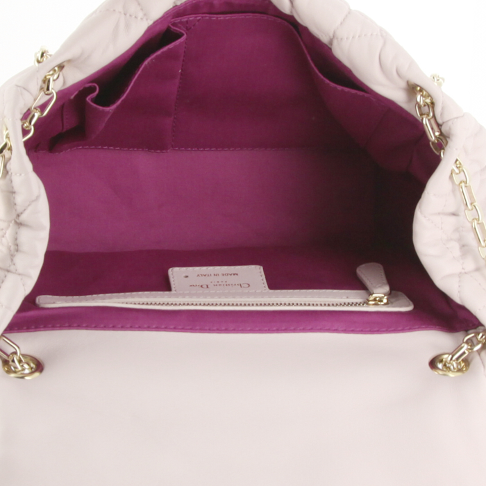 Borsa Dior in pelle trapuntata rosa polvere cannage - Detail D3