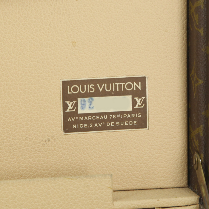 Louis Vuitton President suitcase in monogram canvas and natural leather - Detail D3