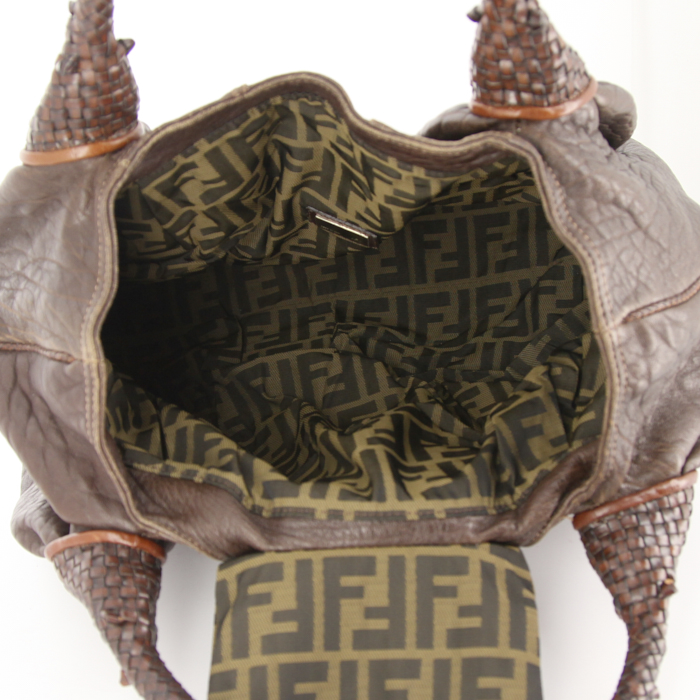 Borsa Fendi Spy in pelle marrone - Detail D2