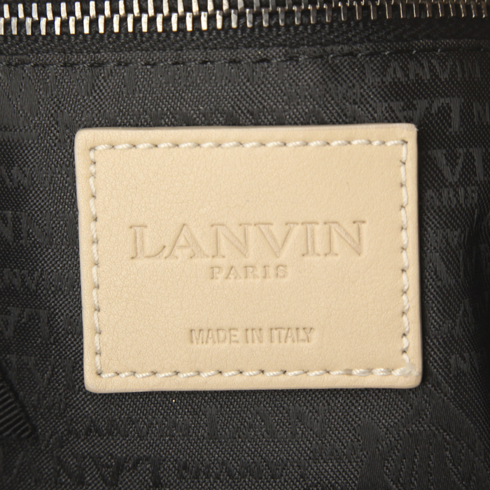 Lanvin Happy shoulder bag in beige leather - Detail D4