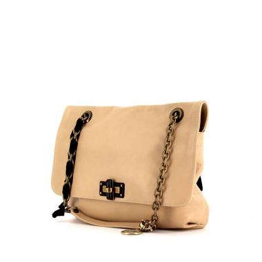 Lanvin Happy shoulder bag in beige leather