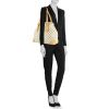 Shopping bag Louis Vuitton in tela a scacchi e pelle naturale - Detail D1 thumbnail