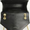 Saint Laurent College shoulder bag in black chevron quilted leather - Detail D3 thumbnail