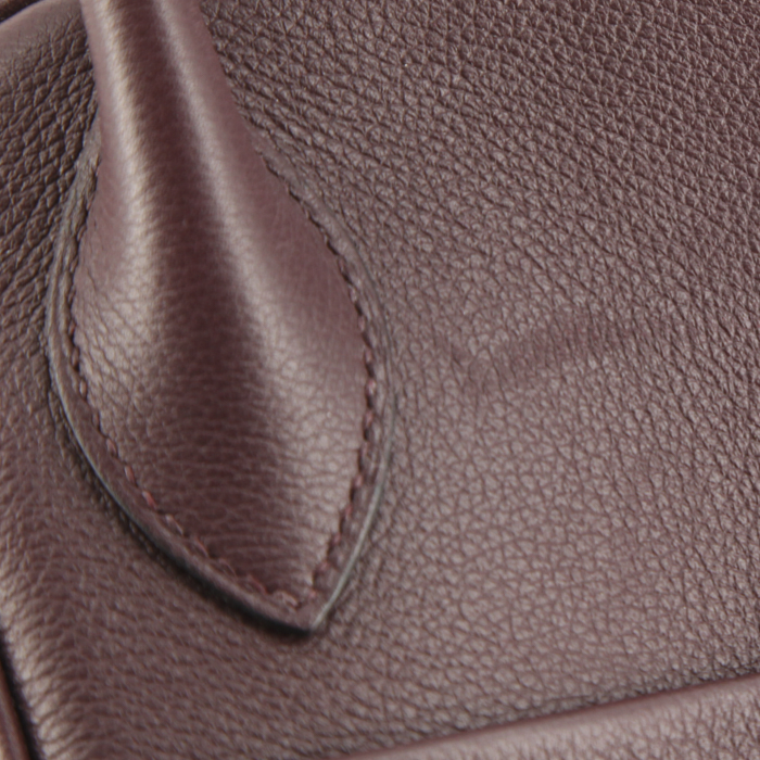 Hermes Lindy handbag in plum Swift leather - Detail D5