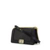 Chanel Boy shoulder bag in black chevron quilted leather - 00pp thumbnail