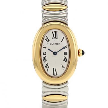 Orologio Cartier Baignoire in oro giallo 14k e acciaio Circa  1990