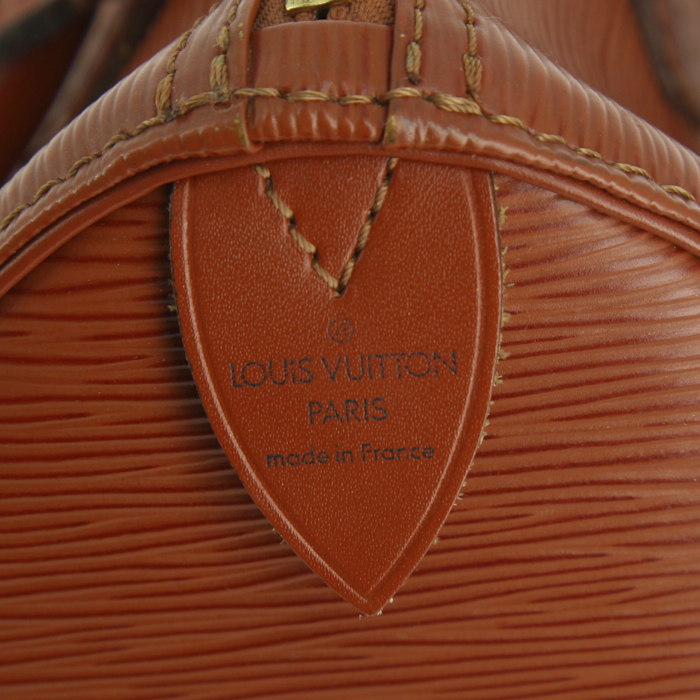 Louis Vuitton Speedy 25 cm handbag in brown epi leather and leather - Detail D3