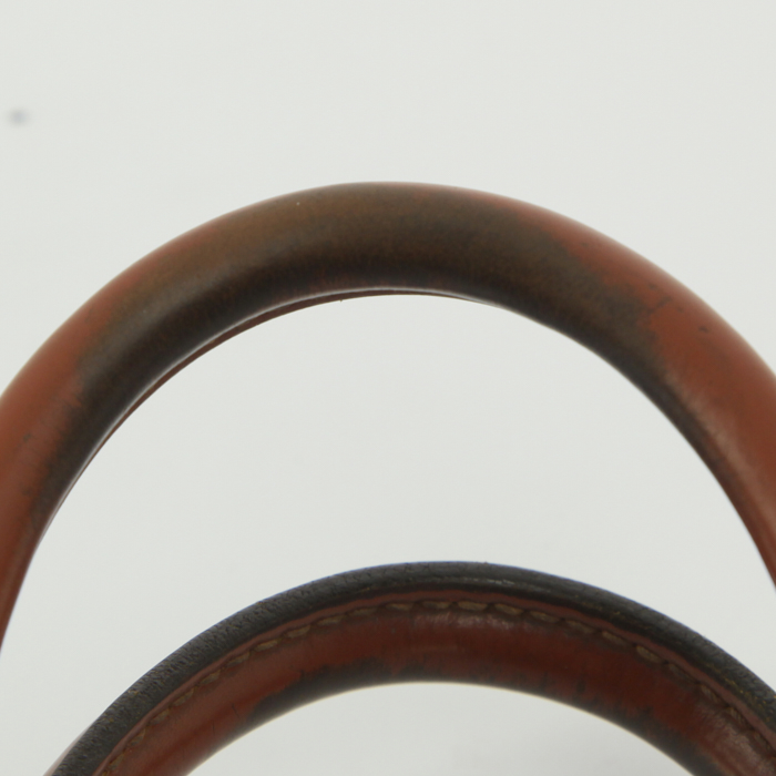 Sac à main Louis Vuitton Speedy 25 cm en cuir épi marron et cuir - Detail D4