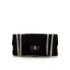 Borsa a tracolla Chanel Baguette in tela trapuntata nera e bianca - 360 thumbnail
