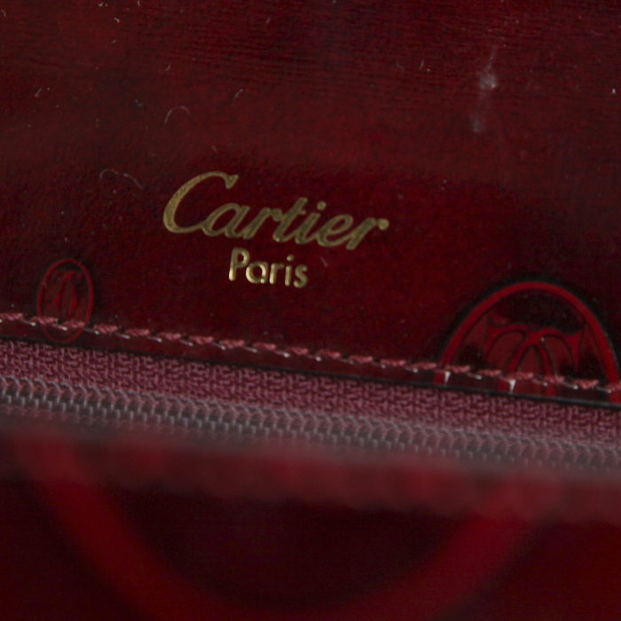 Sac à main Cartier en cuir monogram bordeaux - Detail D3