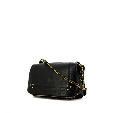 Sac bandoulière en cuir noir