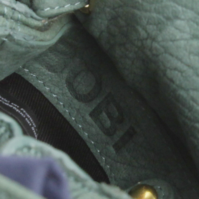 Sac bandoulière en nubuck vert - Detail D3