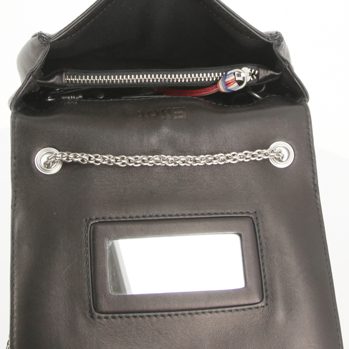 Sac bandoulière Jerome Dreyfuss Eliot en cuir noir - Detail D2
