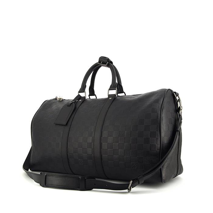 Keepall cloth travel bag Louis Vuitton Black in Cloth - 35560851