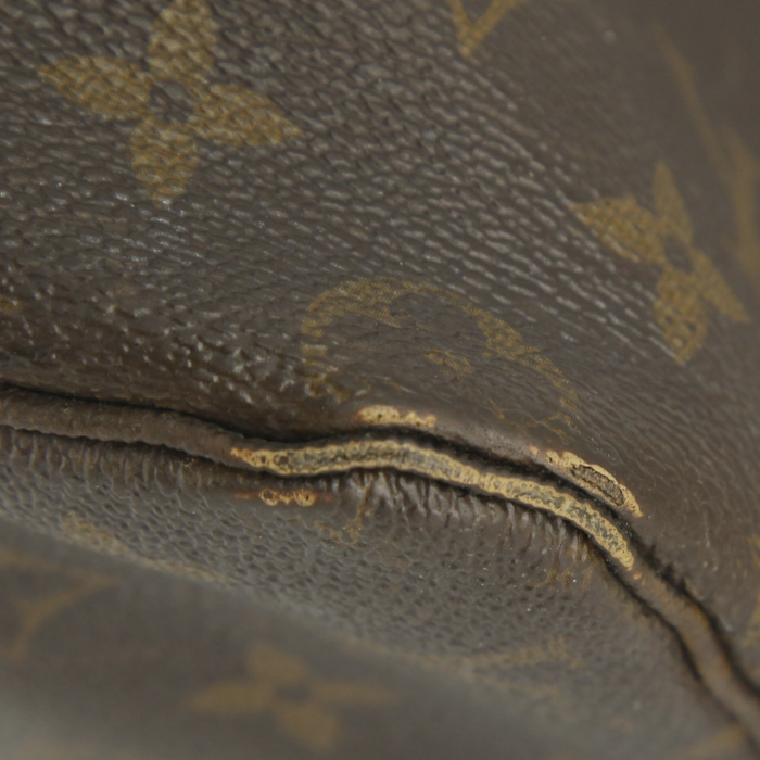 Bolso Cabás Louis Vuitton Neverfull modelo grande en lona Monogram marrón y cuero natural - Detail D4