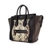 Celine Luggage handbag in black and brown leather and python - 00pp thumbnail
